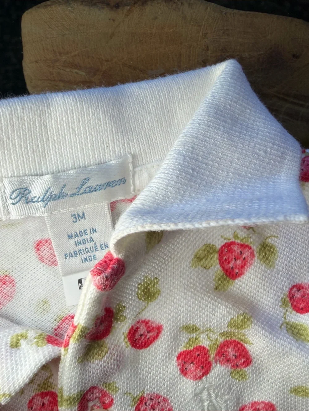 Ralph Lauren Polo Top with Pink Strawberry Print (+ matching Carters shorts)